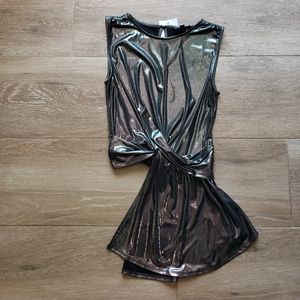 Topshop liquid metallic top